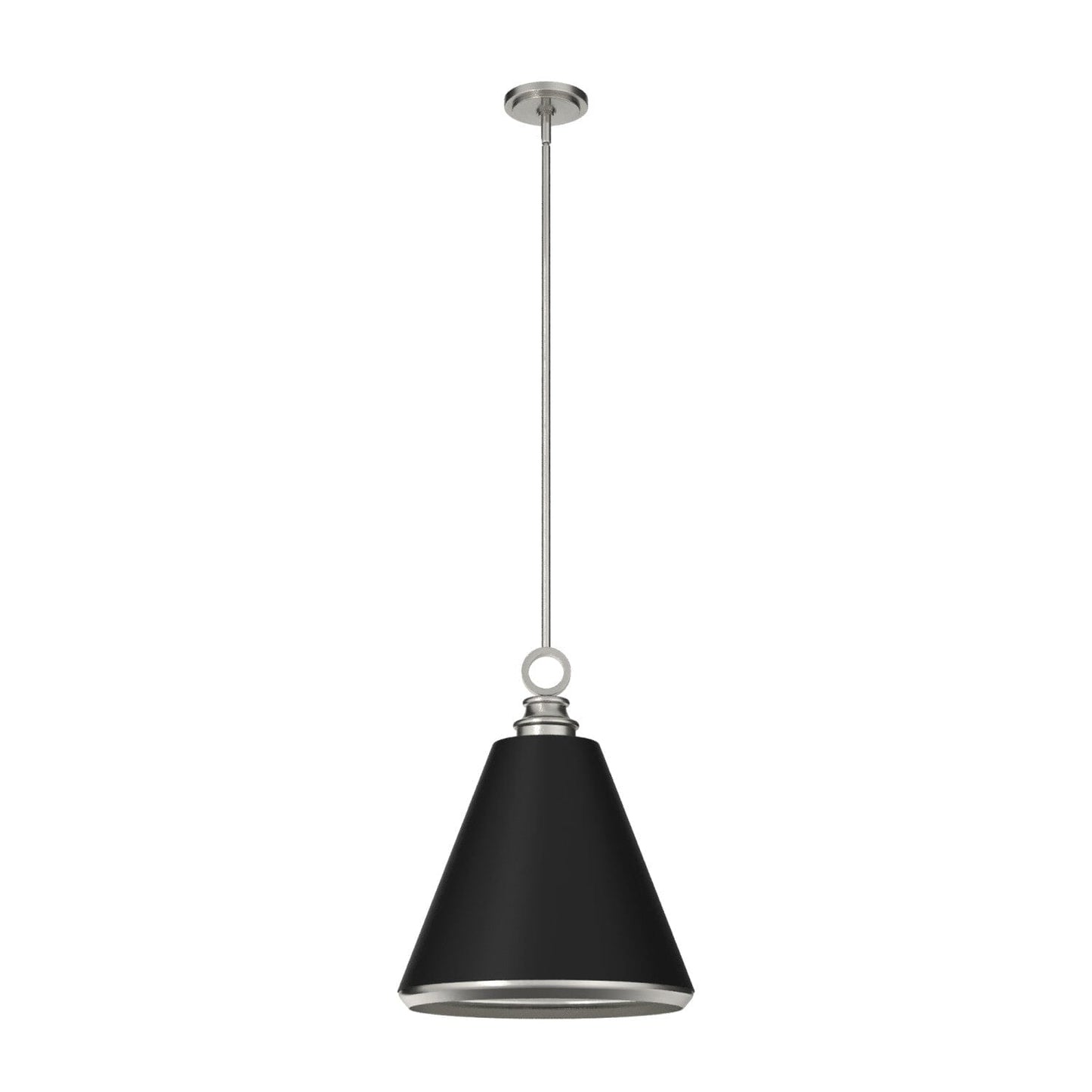 Klein 3 Light Metal Pendant 16 inch Lighting Hunter Brushed Nickel - Flat Matte Black 