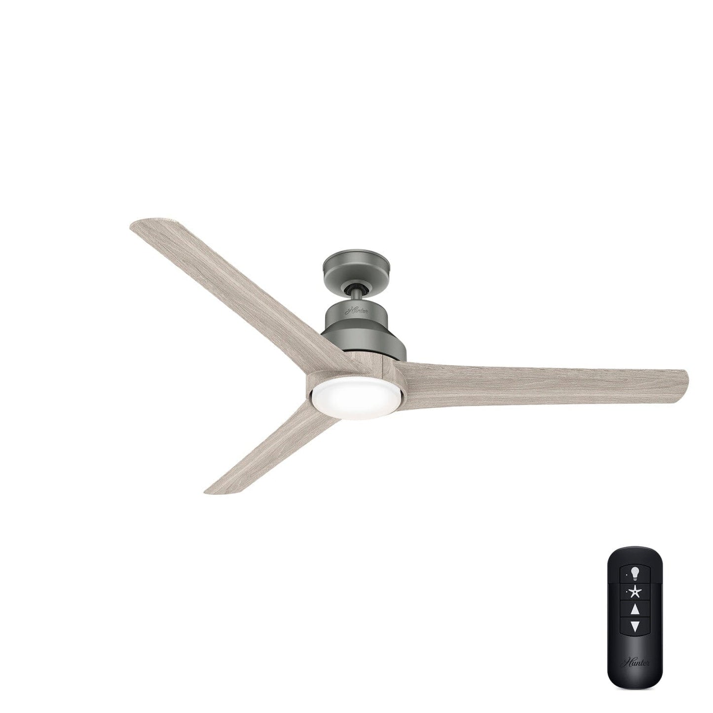 Lakemont with LED Light 60 inch Ceiling Fans Hunter Matte Silver - Light Grey Oak 