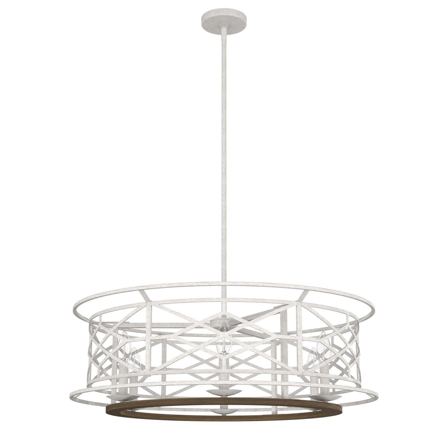 Langwood 6 Light Chandelier Lighting Hunter Distressed White - Chestnut 