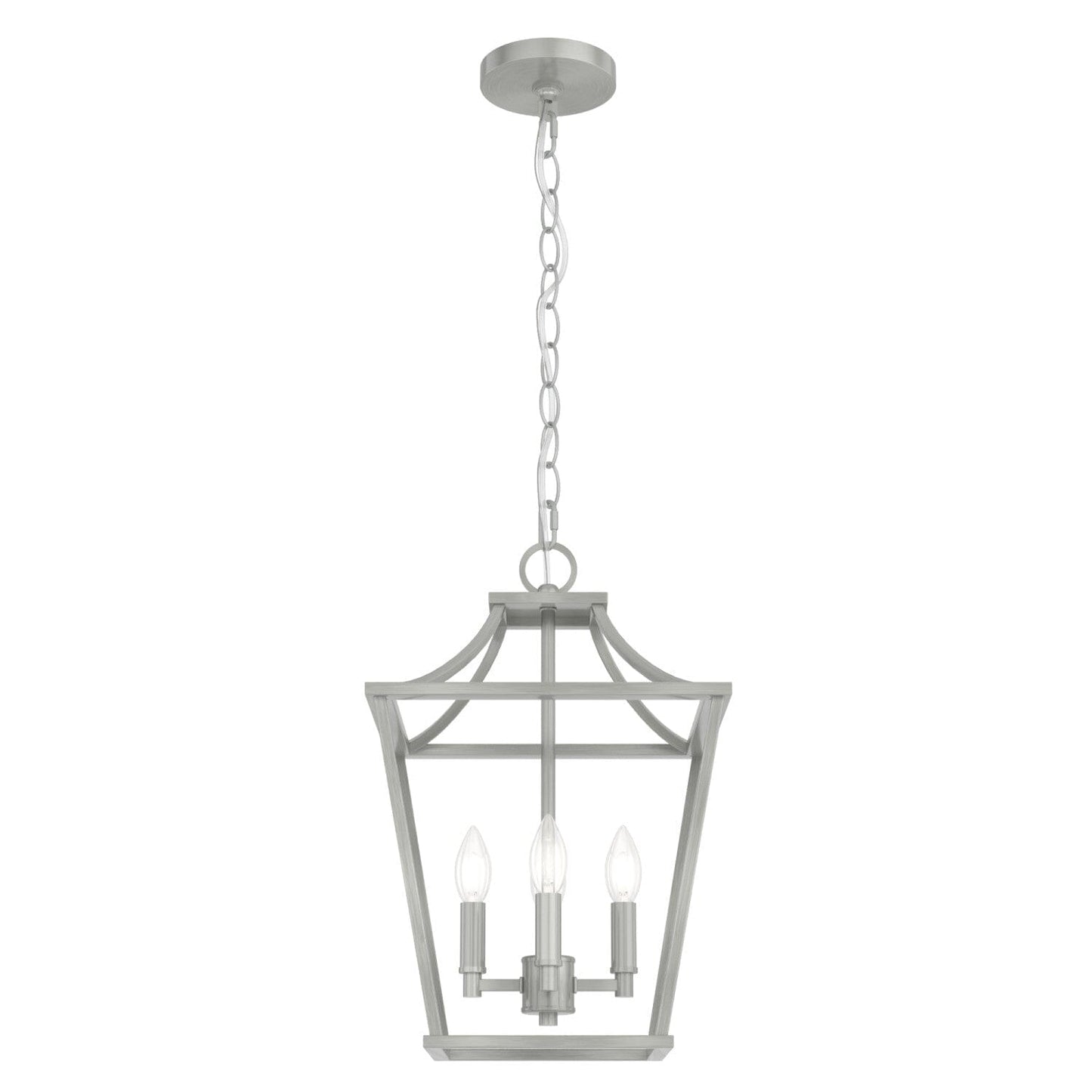 Laurel Ridge 4 Light Lantern Pendant 12 inch Lighting Hunter Brushed Nickel - None 