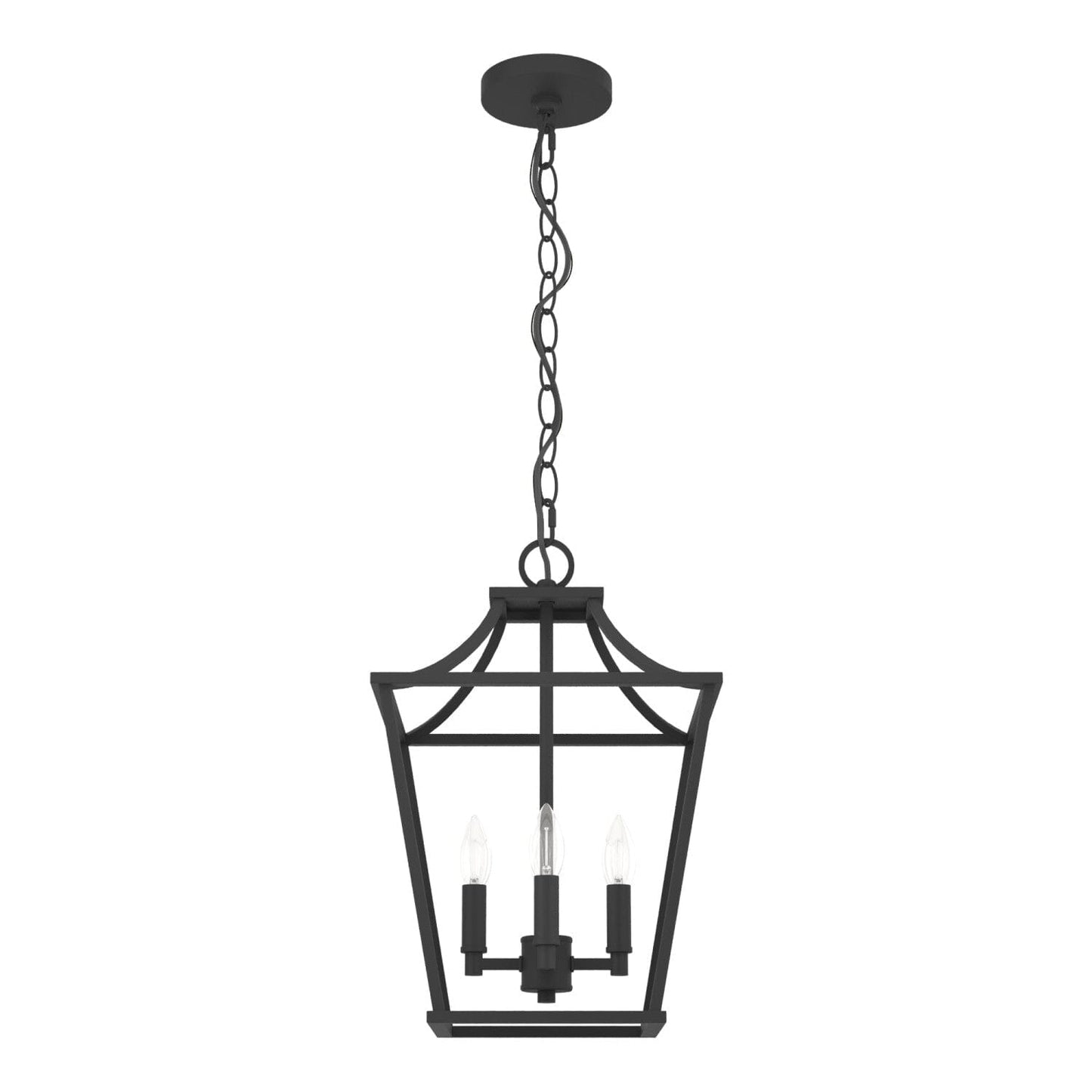 Laurel Ridge 4 Light Lantern Pendant 12 inch Lighting Hunter Natural Black Iron - None 