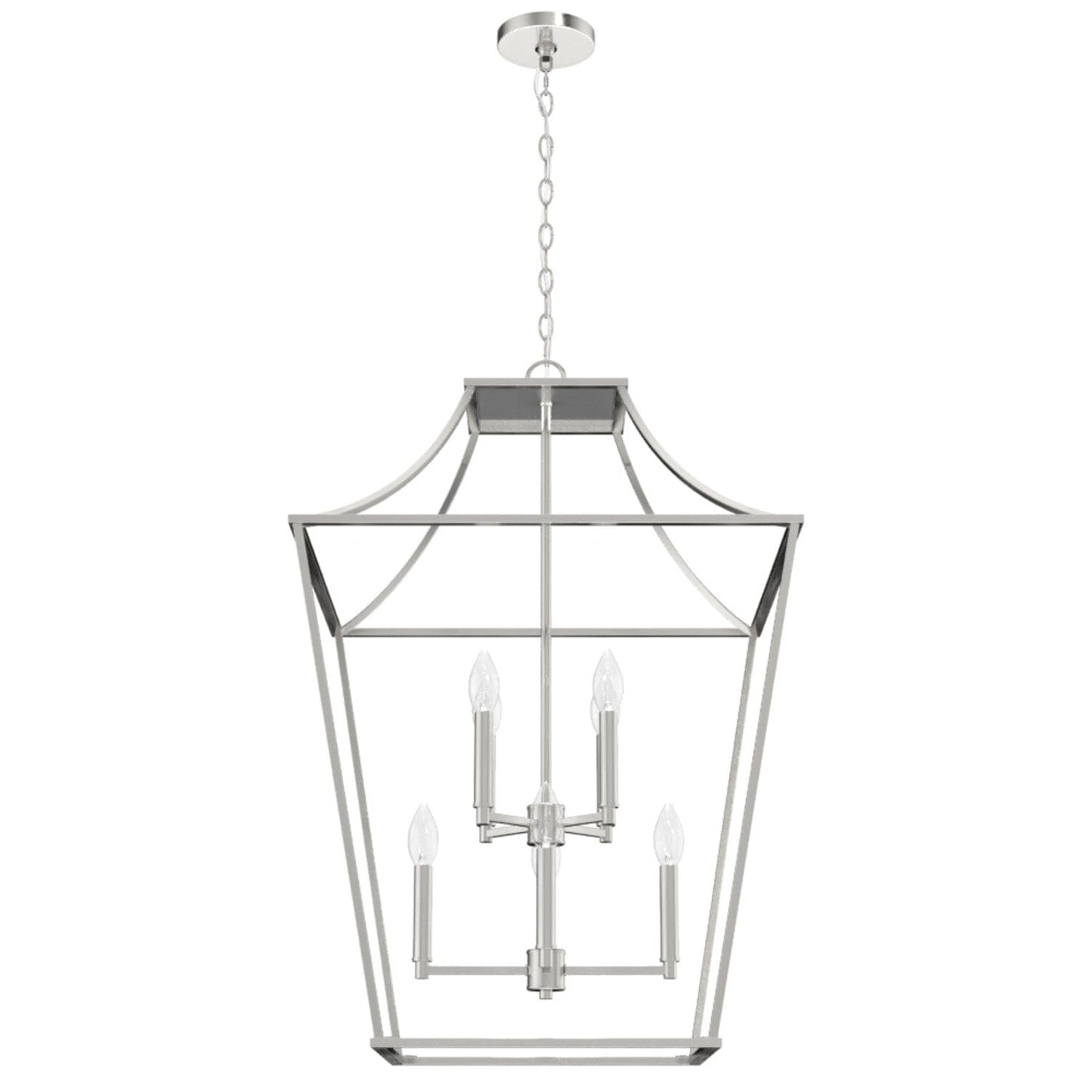 Laurel Ridge 8 Light Lantern Pendant 23 inch Lighting Hunter Brushed Nickel - None 