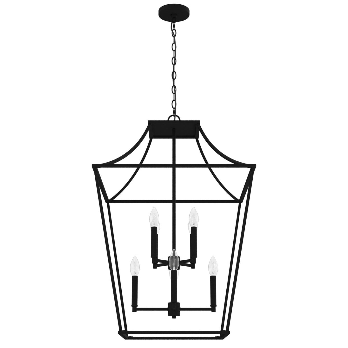 Laurel Ridge 8 Light Lantern Pendant 23 inch Lighting Hunter Natural Black Iron - None 