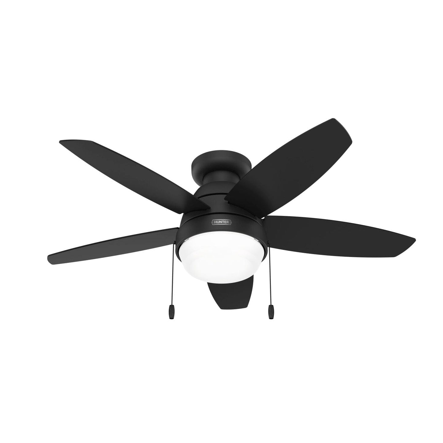 Lilliana with LED Light 44 inch Ceiling Fans Hunter Matte Black - Matte Black 