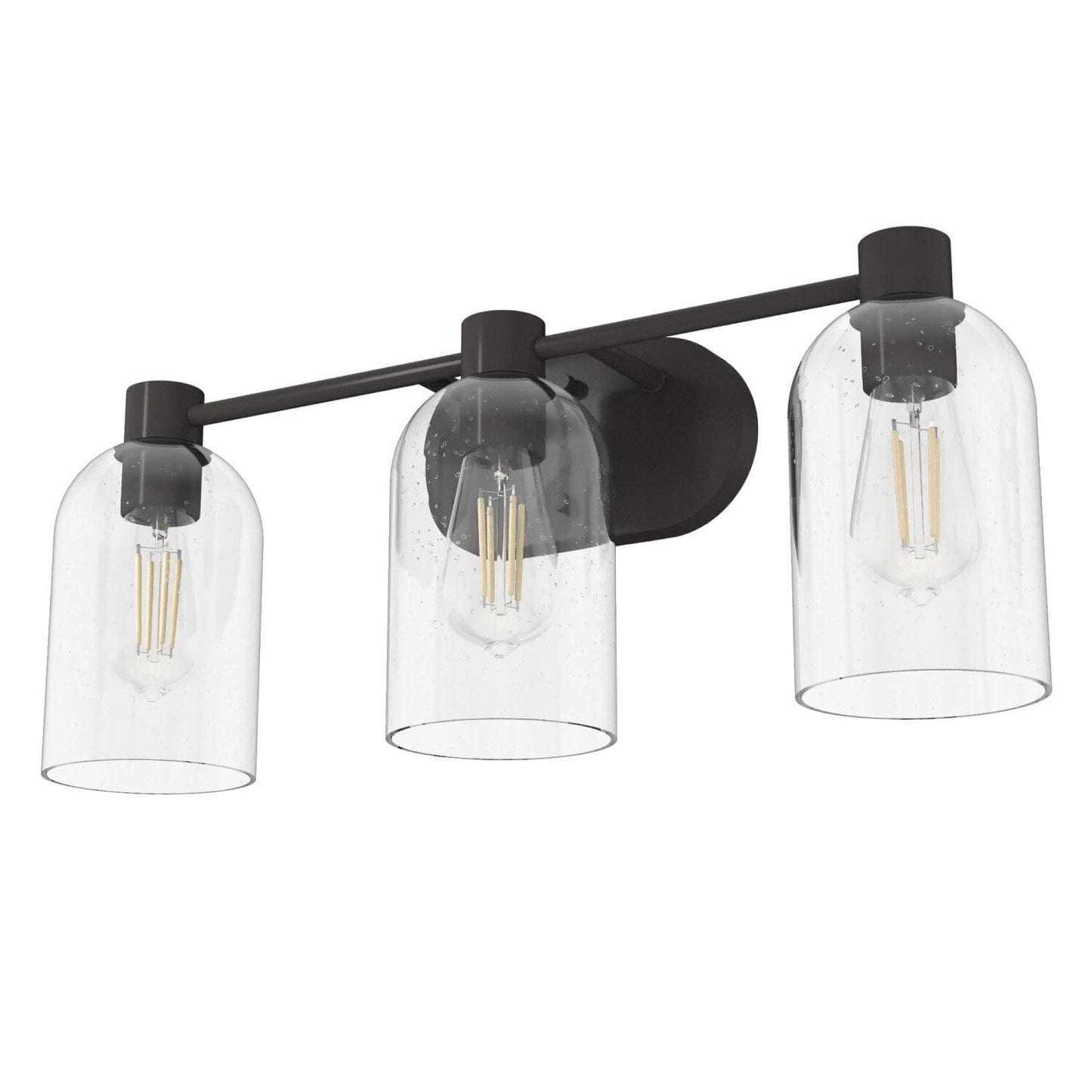 Lochemeade Clear Seeded Glass 3 Light Vanity Lighting Hunter Noble Bronze - Seeded 