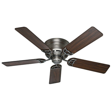 Low Profile III 52 inch Ceiling Fans Hunter Antique Pewter - Walnut 