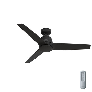 Malden 52 inch Ceiling Fans Hunter Matte Black - Matte Black 