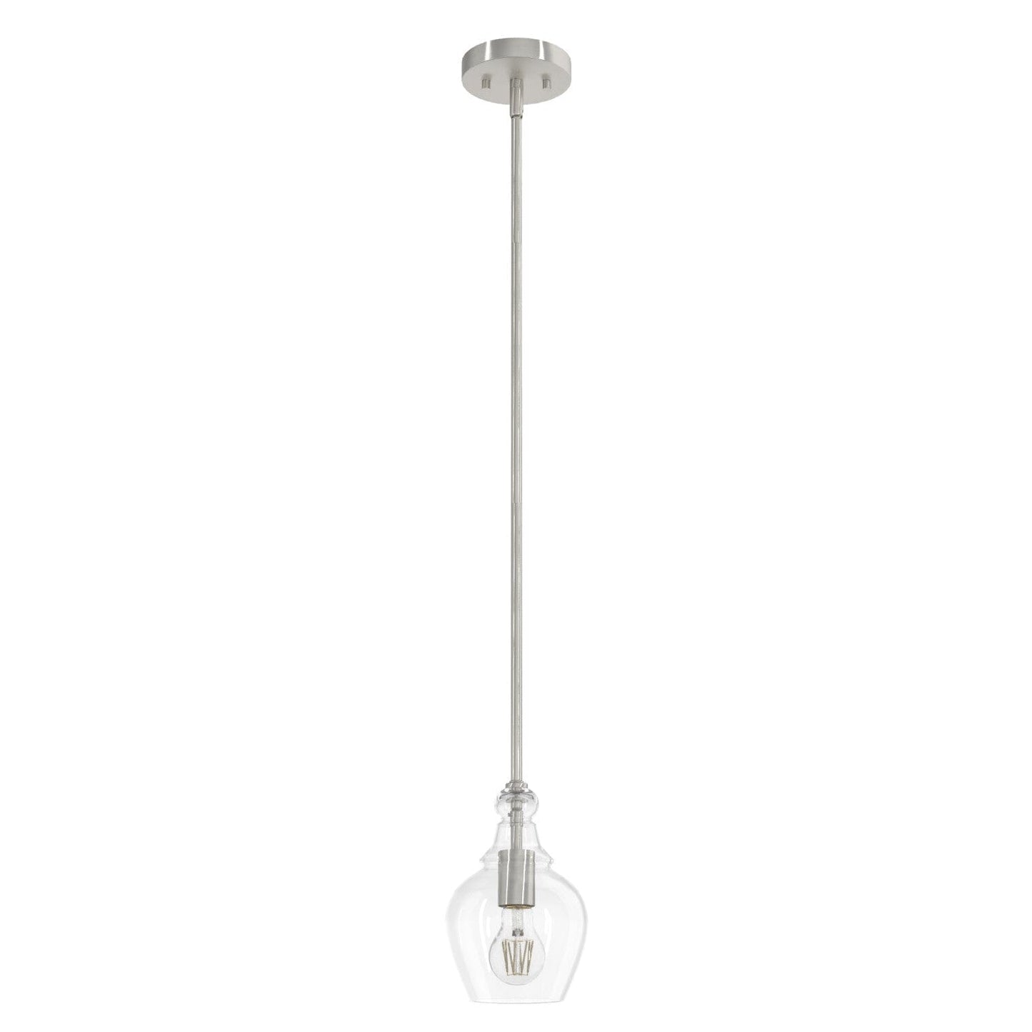 Maple Park 1 Light Mini Pendant Lighting Hunter Brushed Nickel - Clear 