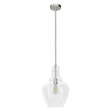 Maple Park 1 Light Pendant Lighting Hunter Brushed Nickel - Clear 