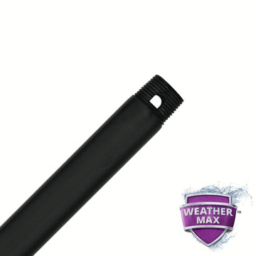 Matte Black All-Weather 12" Downrod - 99738 Ceiling Fan Accessories Hunter Matte Black 