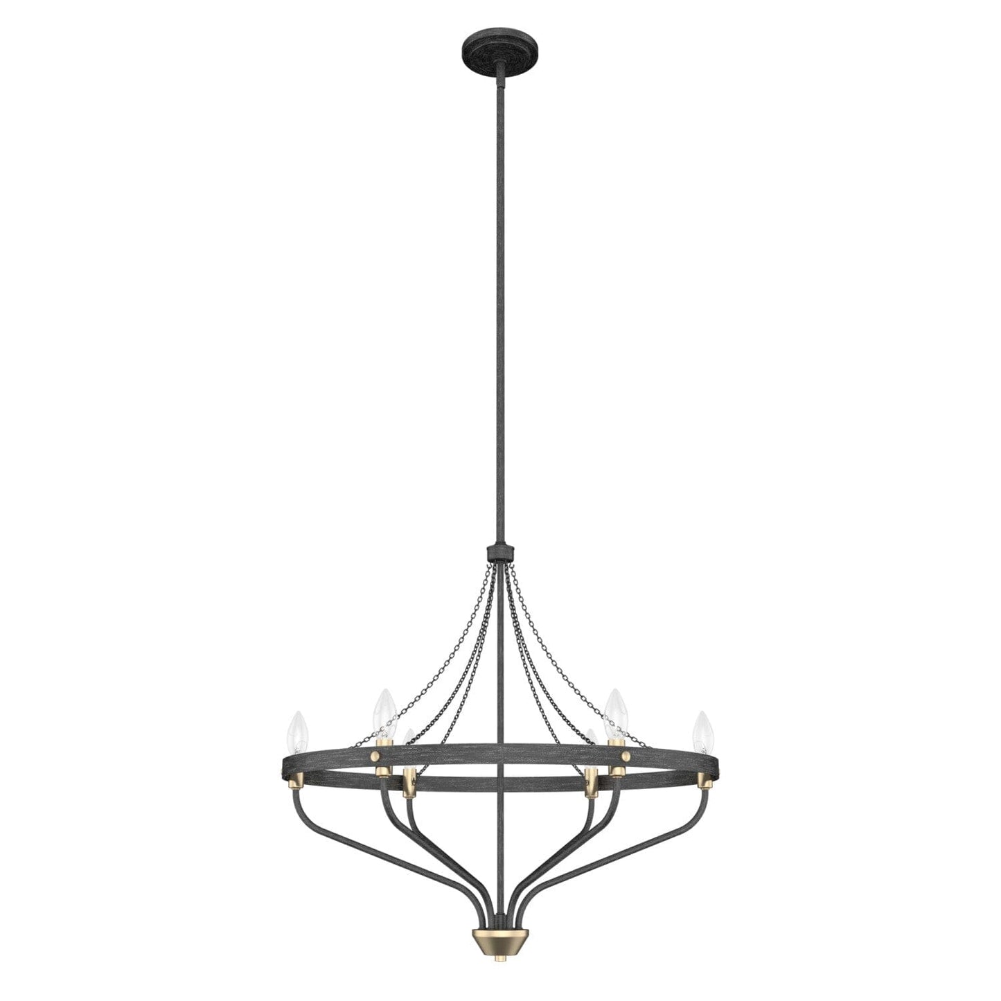 Merlin 6 Light Chandelier Lighting Hunter Rustic Iron - Alturas Gold 