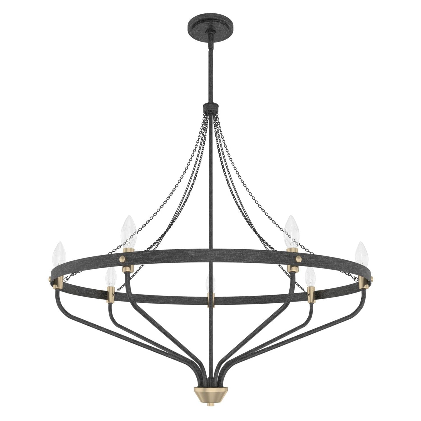 Merlin 7 Light Chandelier Lighting Hunter Rustic Iron - Alturas Gold 