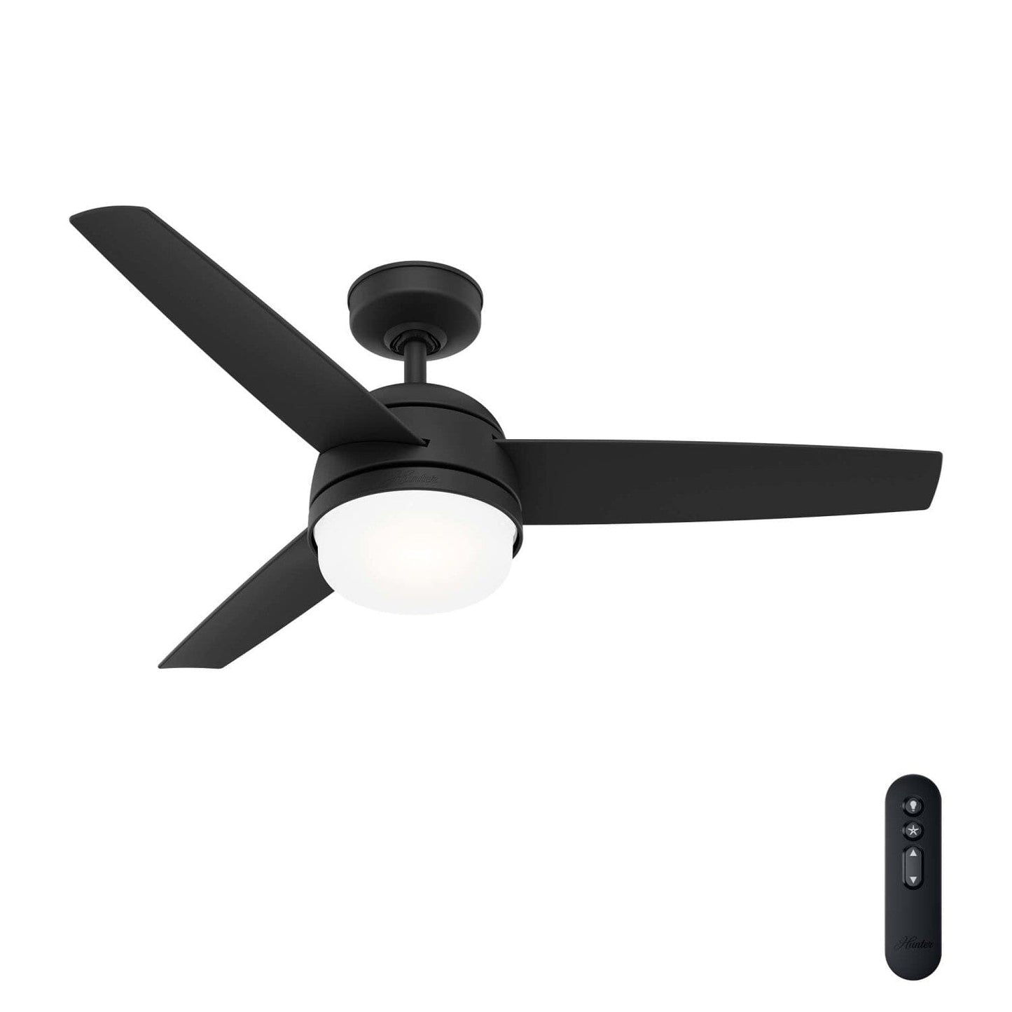 Midtown with LED Light 48 inch Ceiling Fans Hunter Matte Black - Matte Black 