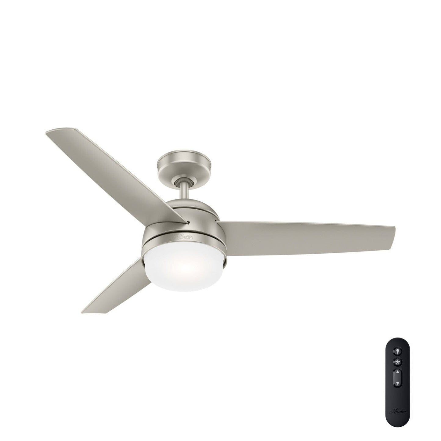 Midtown with LED Light and Remote Control 48 inch Ceiling Fans Hunter Matte Nickel - Matte Nickel 