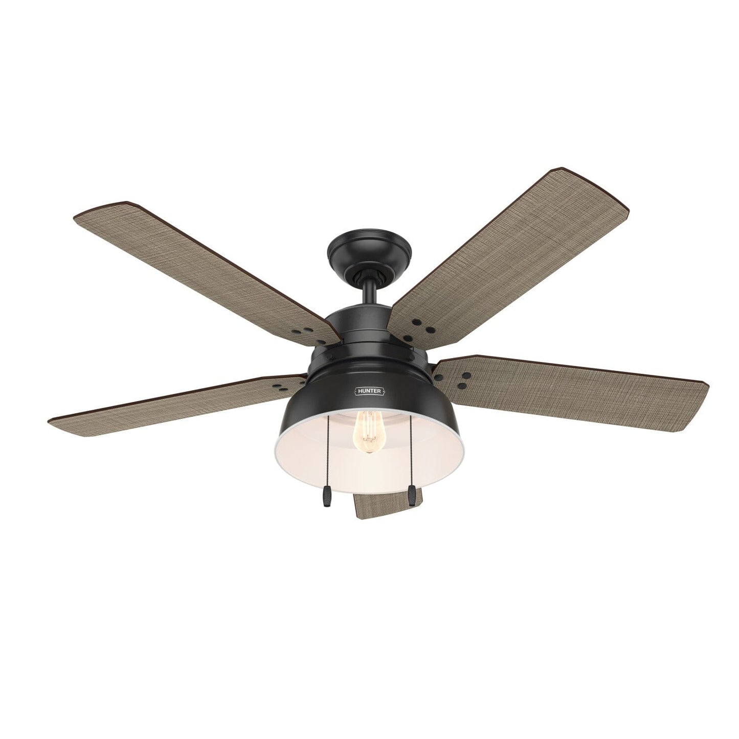 Mill Valley Outdoor with Light 52 inch Ceiling Fans Hunter Matte Black - Walnut Stripe 