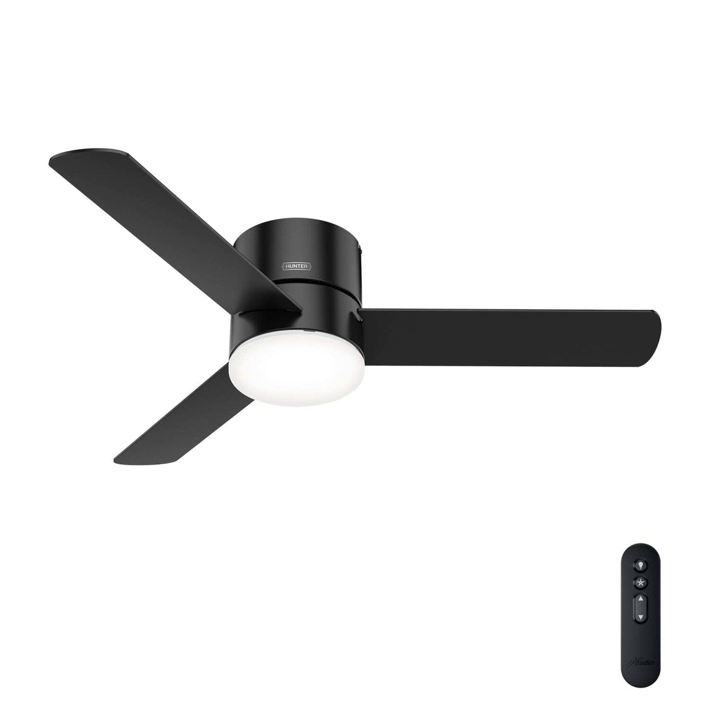 Minimus with LED Light 52 inch Ceiling Fans Hunter Matte Black - Matte Black 