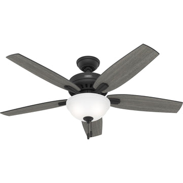 Newsome with Light 52 inch Ceiling Fans Hunter Matte Black - Dark Gray Oak 