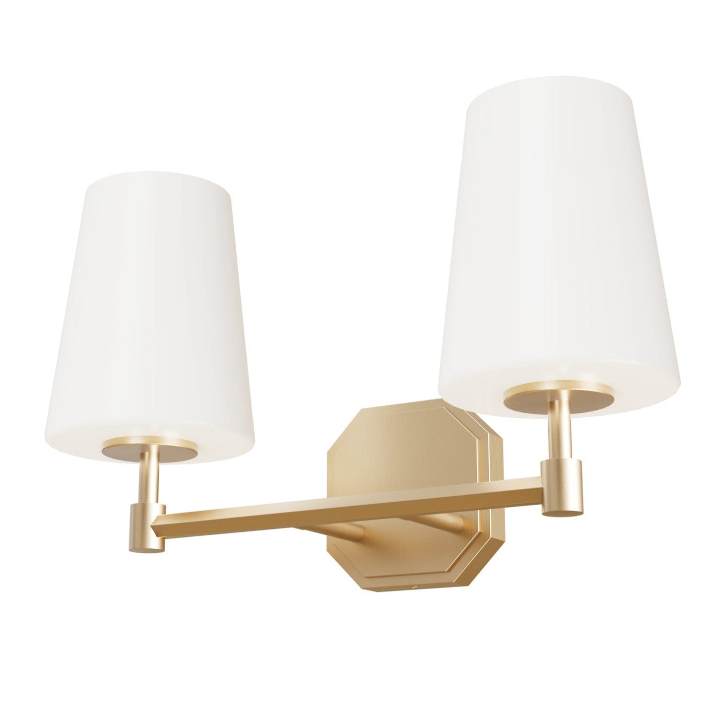 Nolita 2 light vanity Lighting Hunter Alturas Gold - Cased White 