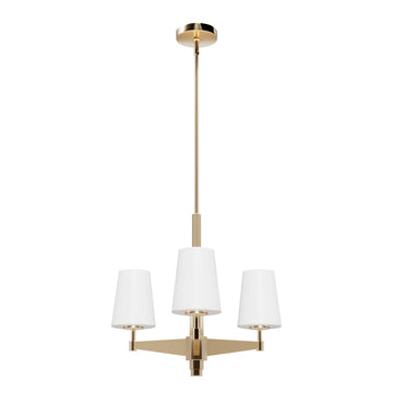 Nolita 3 Light Chandelier Lighting Hunter Alturas Gold - Cased White 