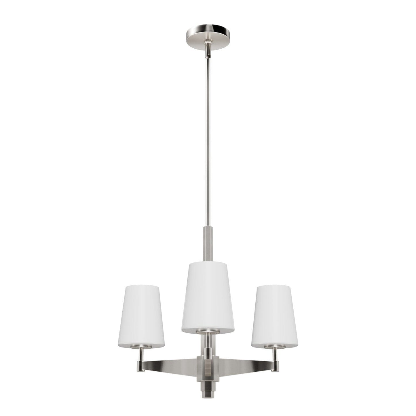 Nolita 3 Light Chandelier Lighting Hunter Brushed Nickel - Cased White 