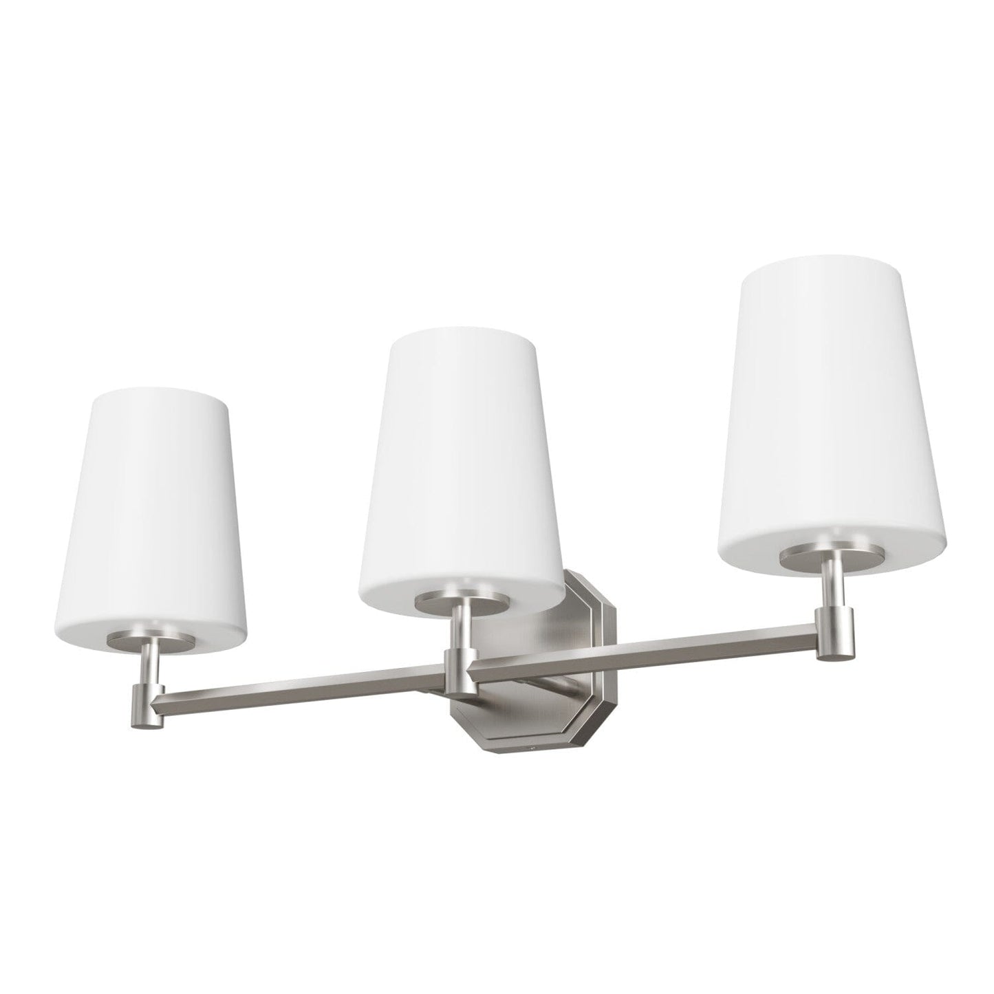 Nolita 3 light vanity Lighting Hunter Brushed Nickel - Cased White 