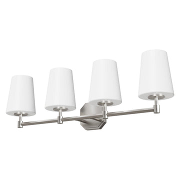 Nolita 4-light Vanity Lighting Hunter Brushed Nickel - Cased White 