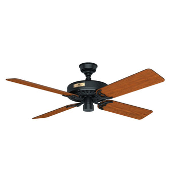 Outdoor Original Brown Blades 52 inch Ceiling Fans Hunter Matte Black - Walnut 