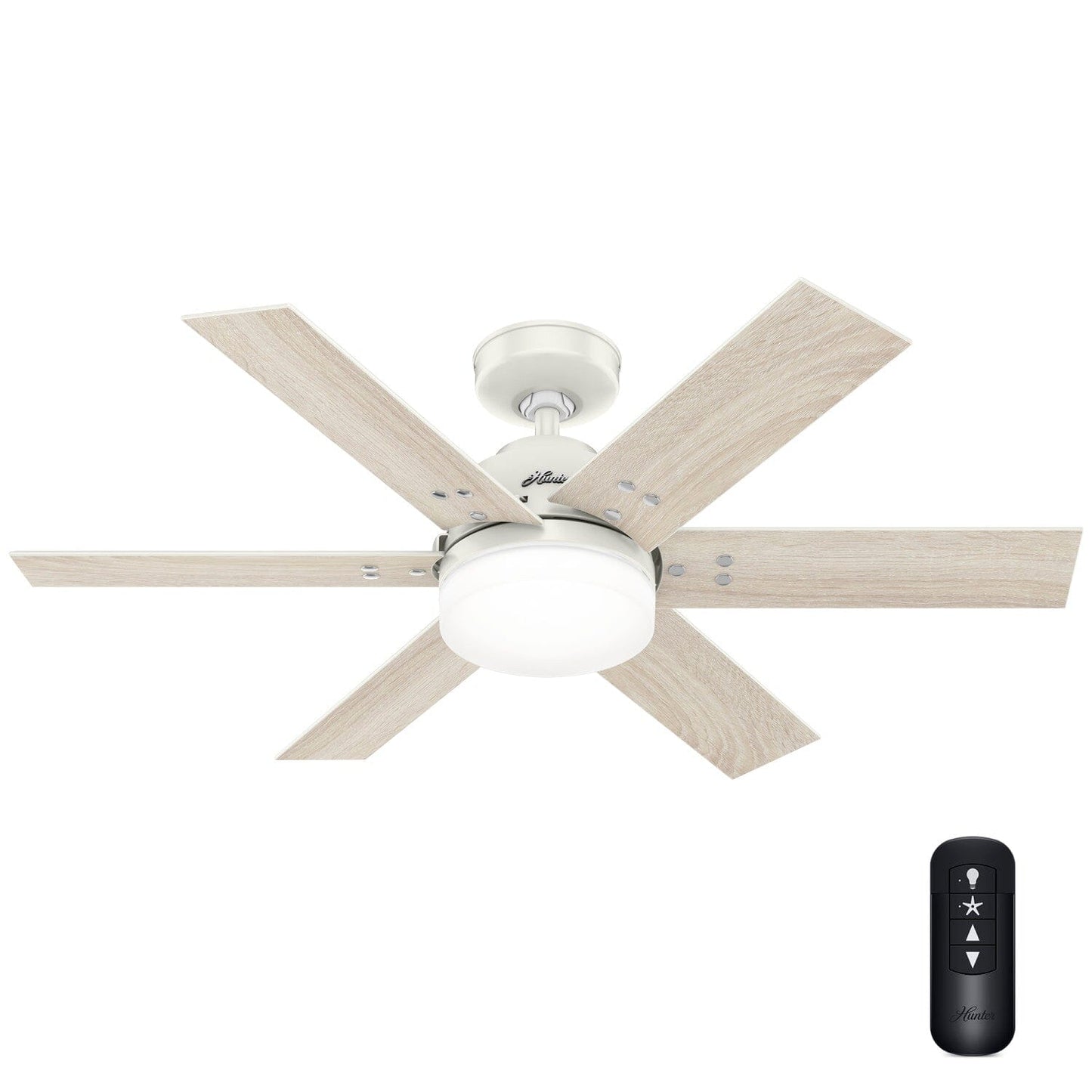 Pacer with LED Light 44 inch Ceiling Fans Hunter Fresh White - Light Oak 