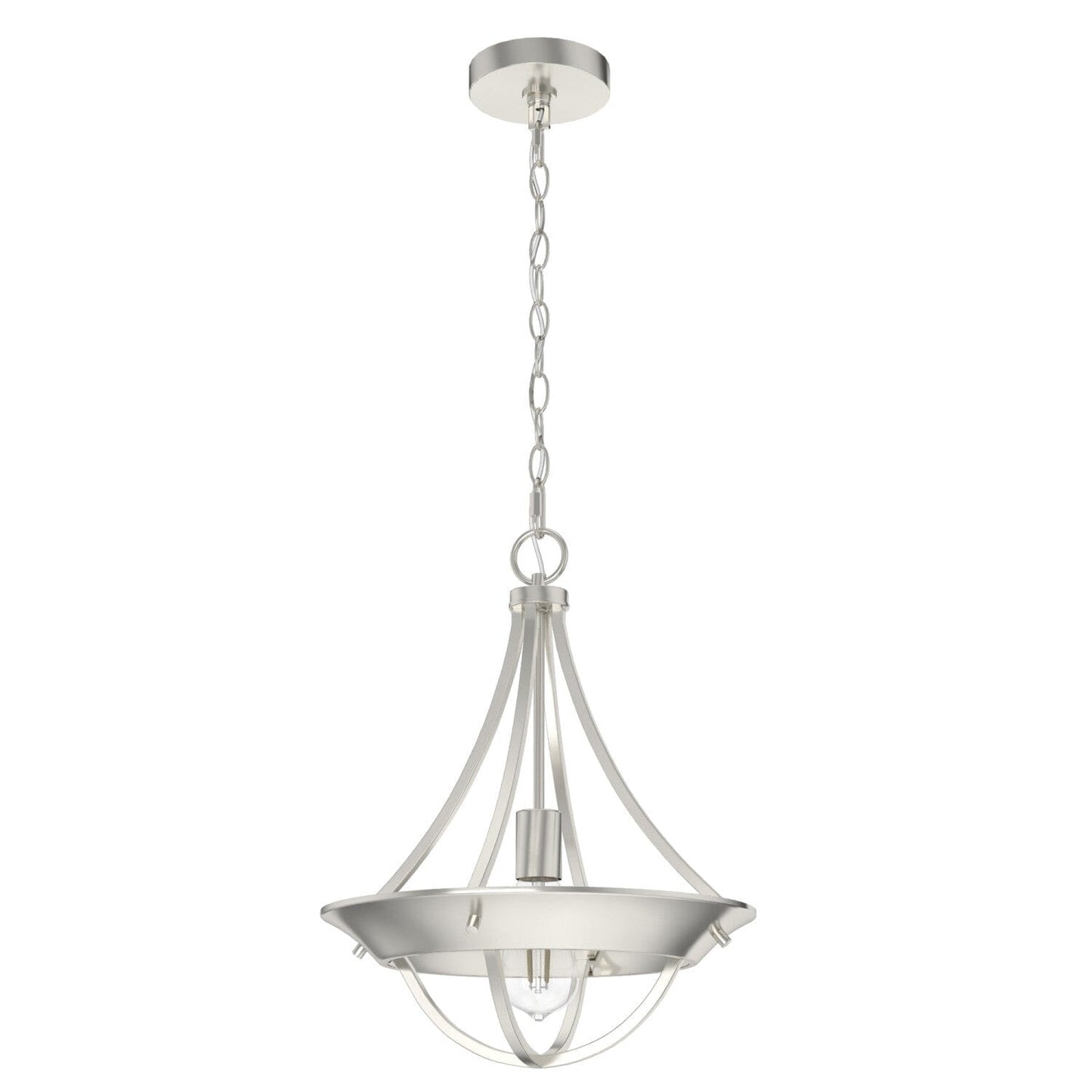 Perch Point 1 Light Pendant Lighting Hunter Brushed Nickel - None 