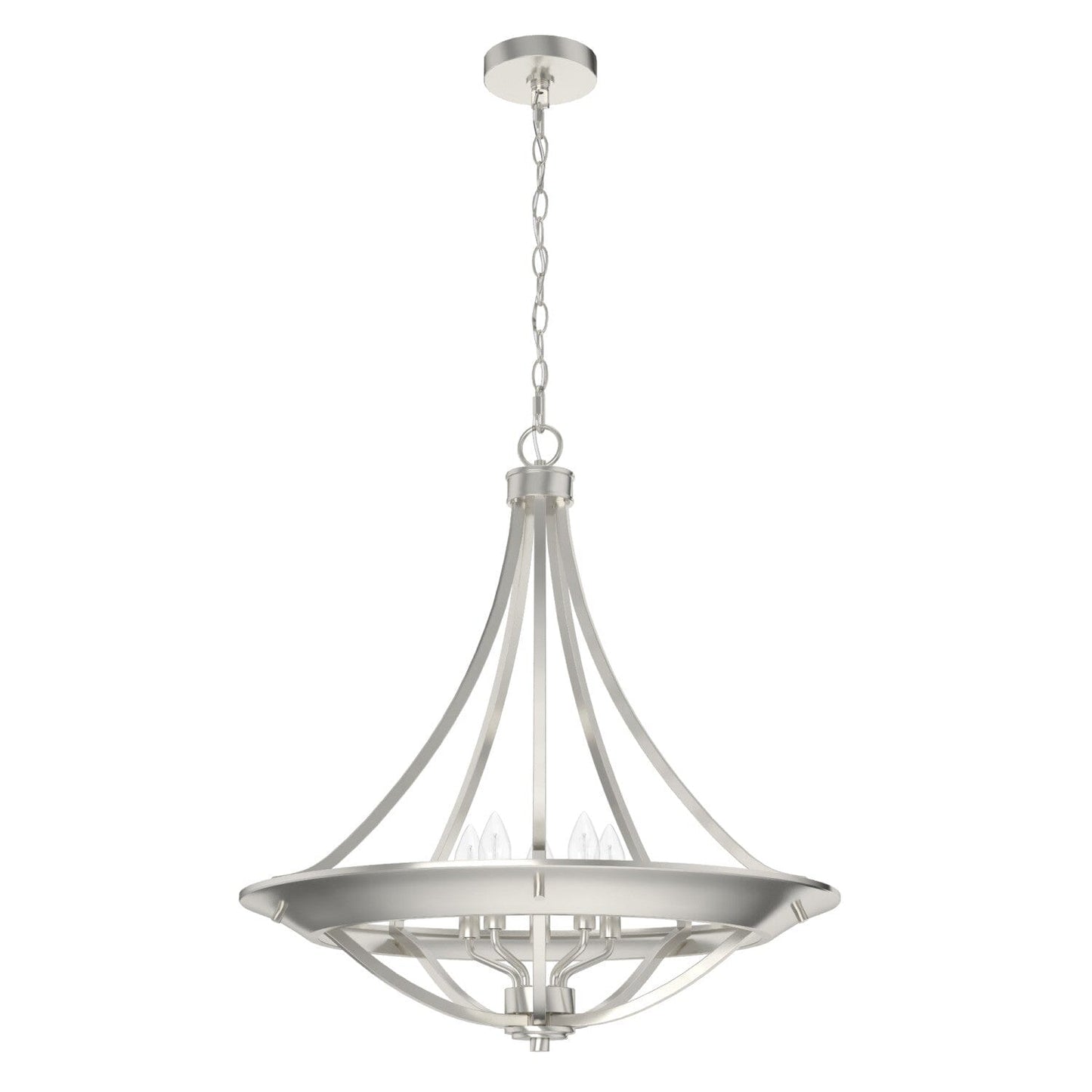 Perch Point 4 Light Pendant 24 Inch Lighting Hunter Brushed Nickel - None 