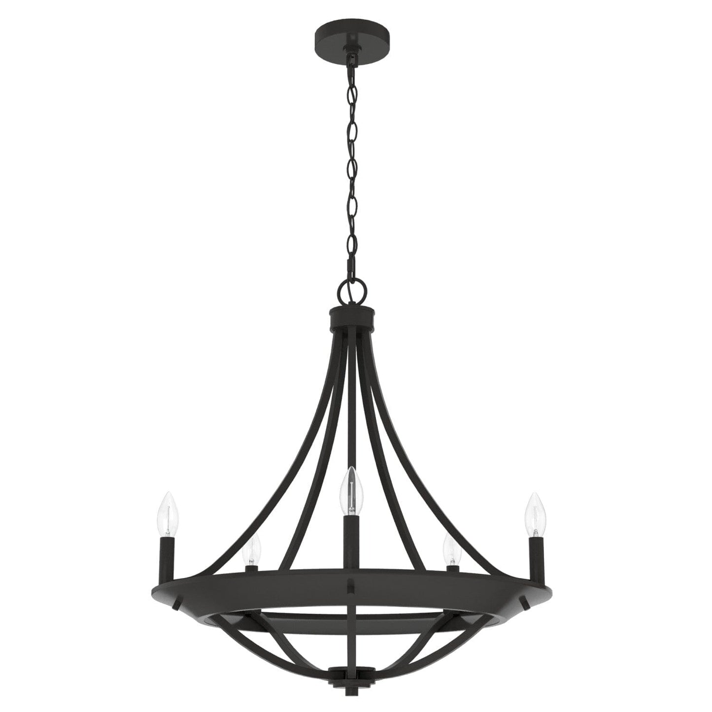 Perch Point 5 Light Chandelier 24 inch Lighting Hunter Noble Bronze - None 