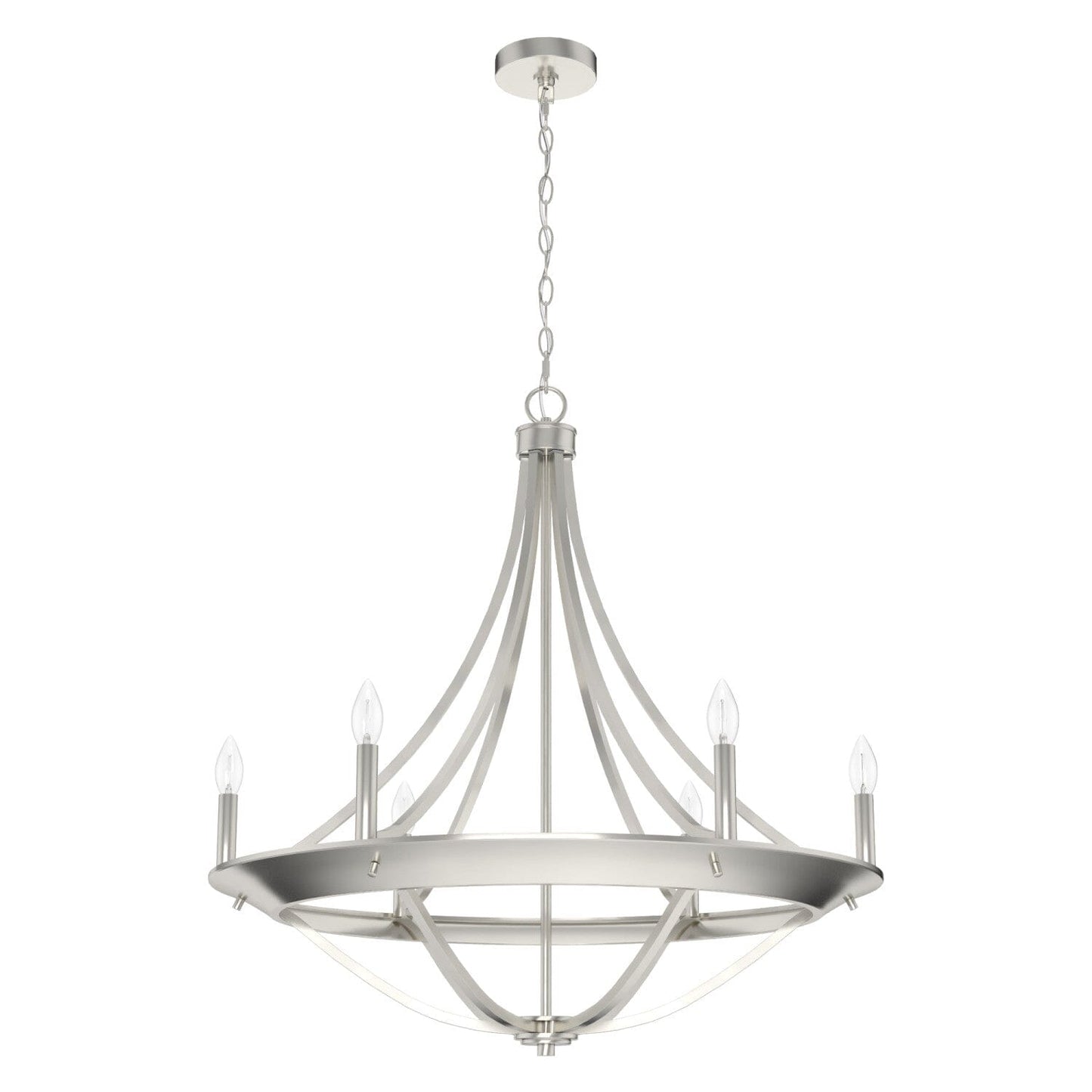 Perch Point 6 Light Chandelier Lighting Hunter Brushed Nickel - None 