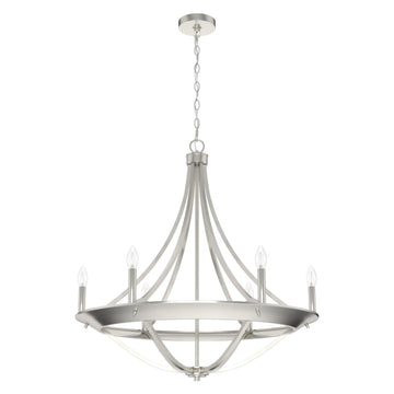 Perch Point 6 Light Chandelier Lighting Hunter Brushed Nickel - None 