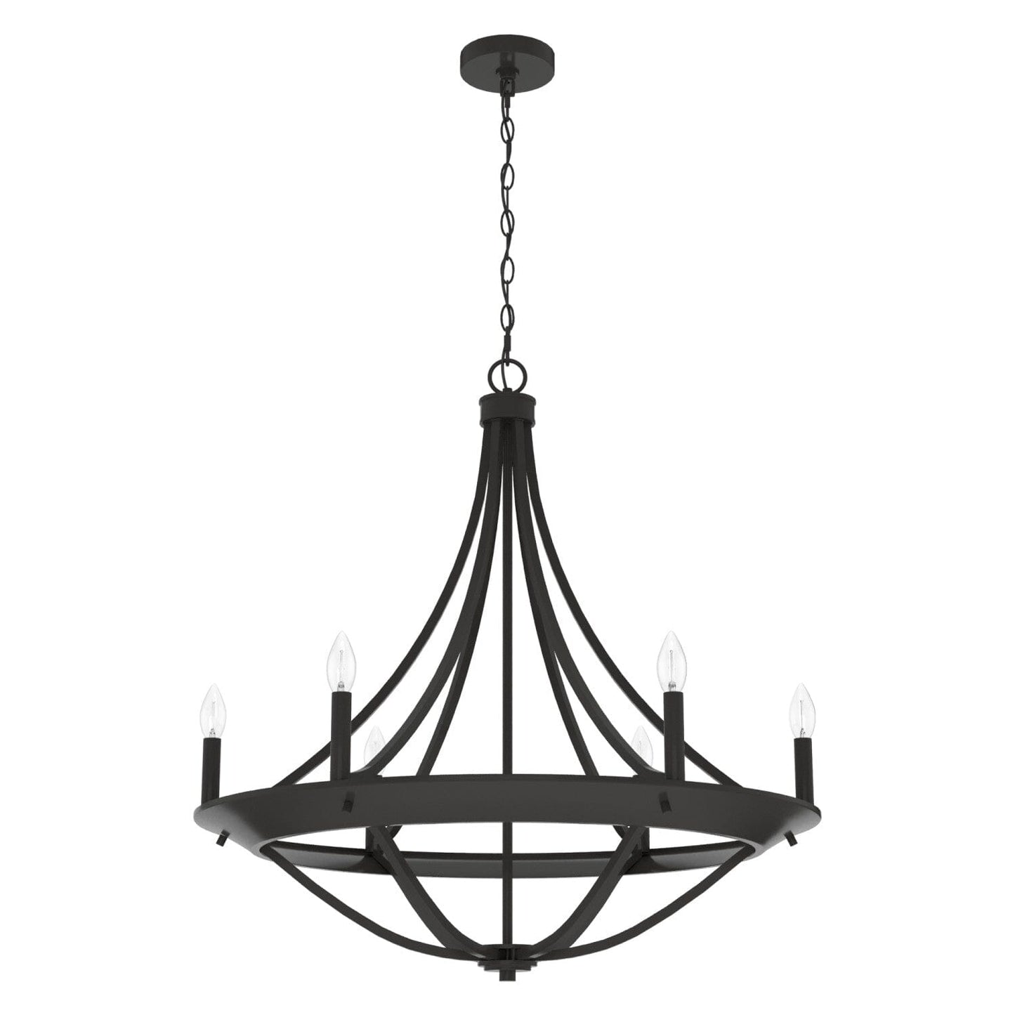 Perch Point 6 Light Chandelier Lighting Hunter Noble Bronze - None 