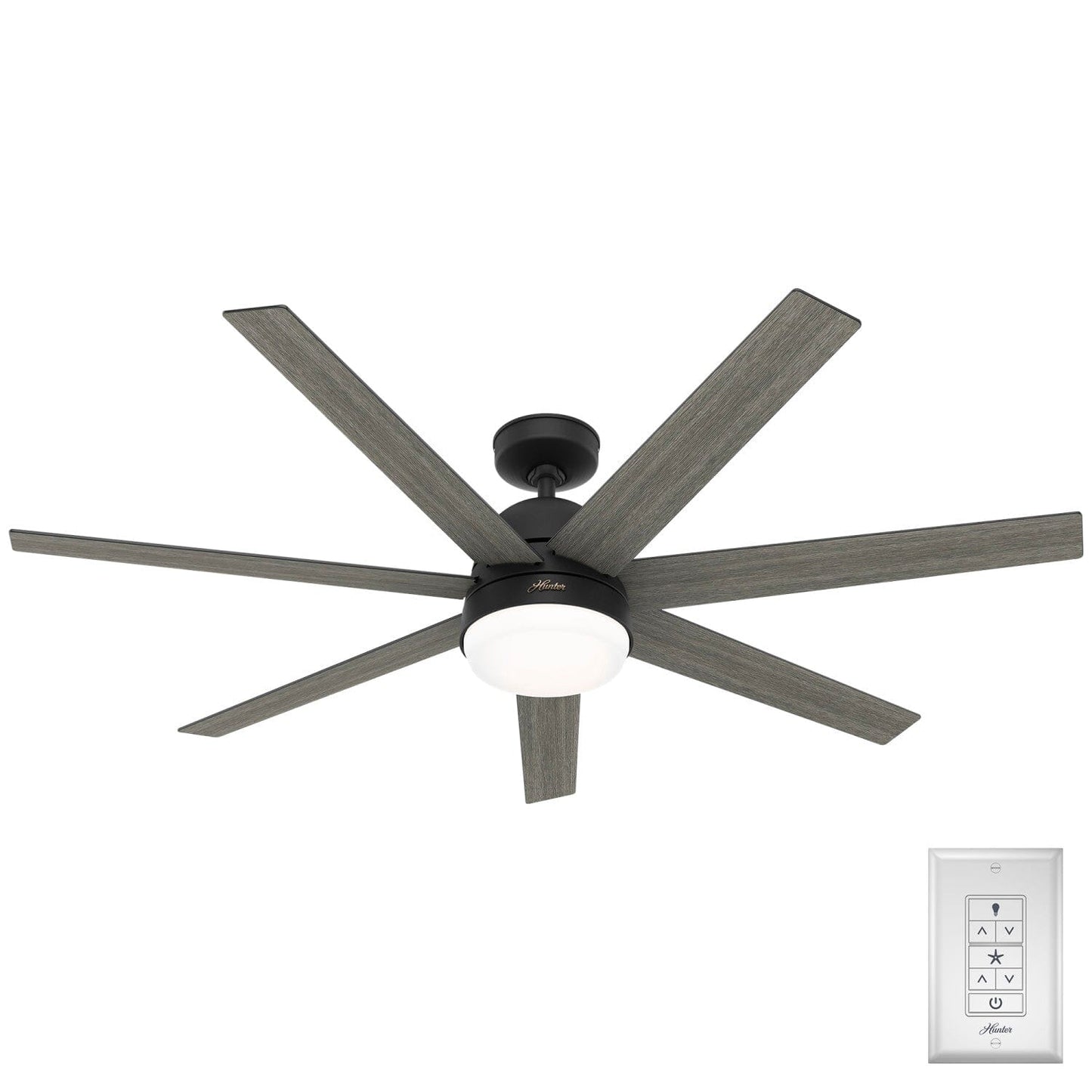 Phenomenon Smart ENERGY STAR with LED Light 60 inch Ceiling Fans Hunter Matte Black - Dark Gray Oak 