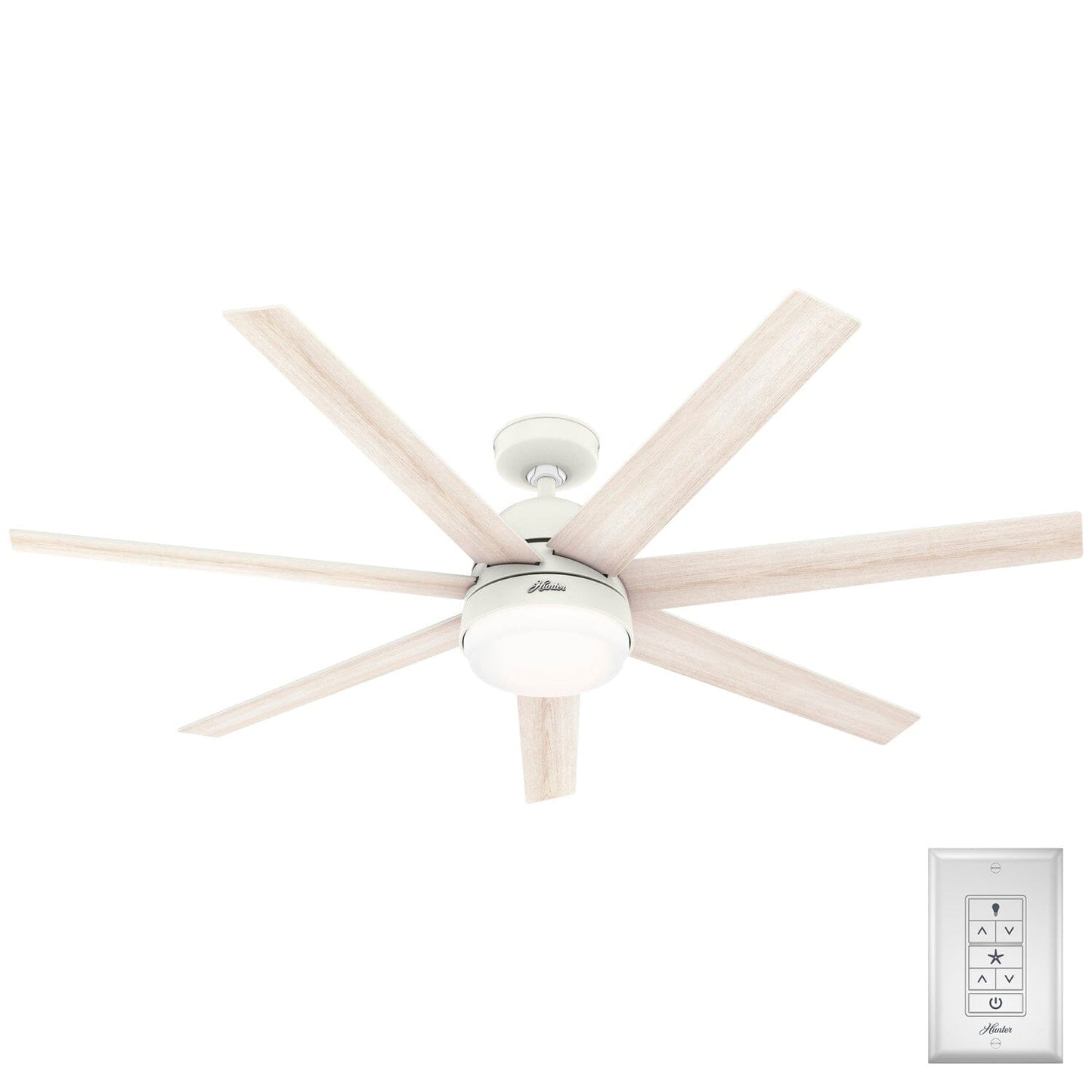 Phenomenon Smart ENERGY STAR with LED Light 60 inch Ceiling Fans Hunter Matte White - Bleached Alder 