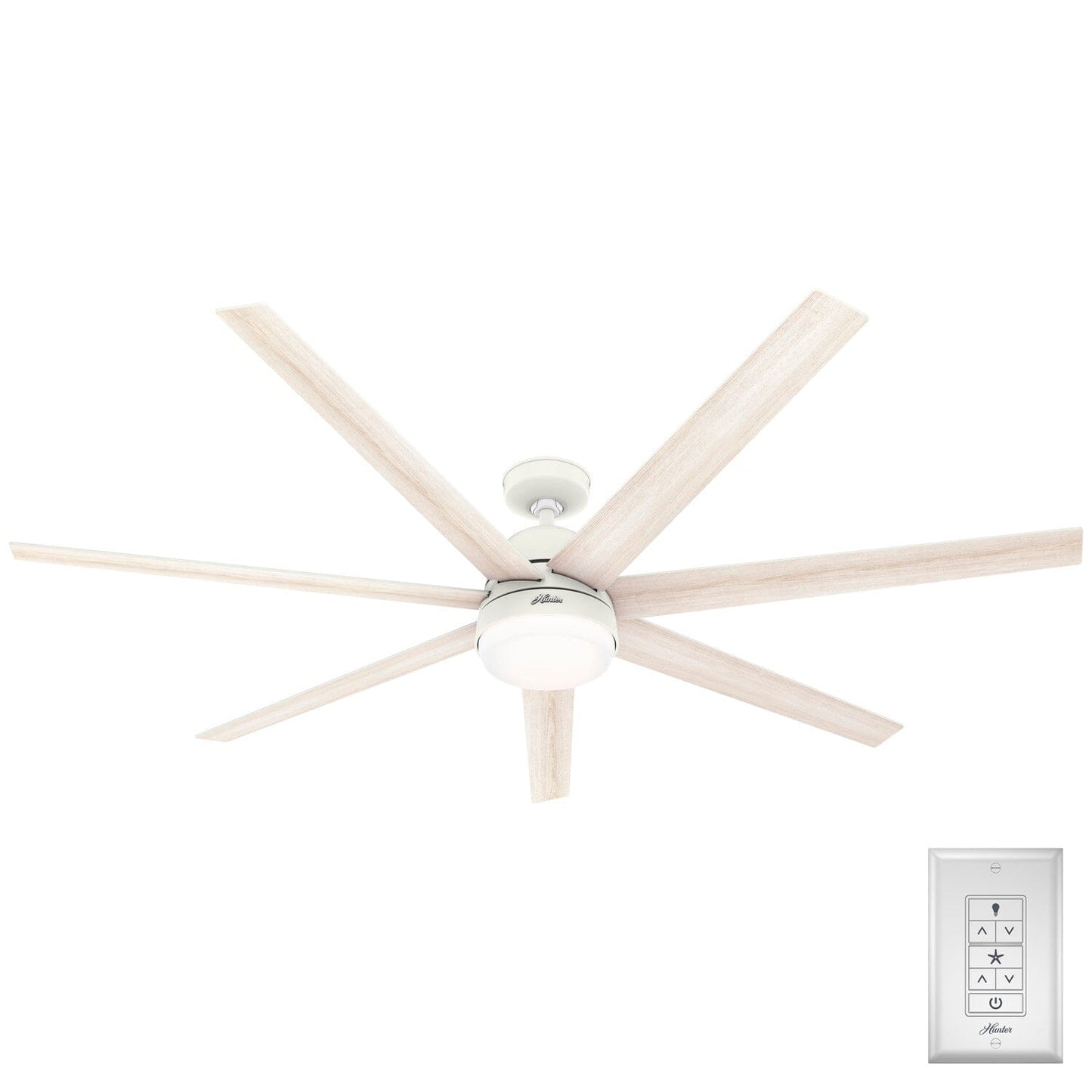 Phenomenon Smart ENERGY STAR with LED Light 70 inch Ceiling Fans Hunter Matte White - Bleached Alder 