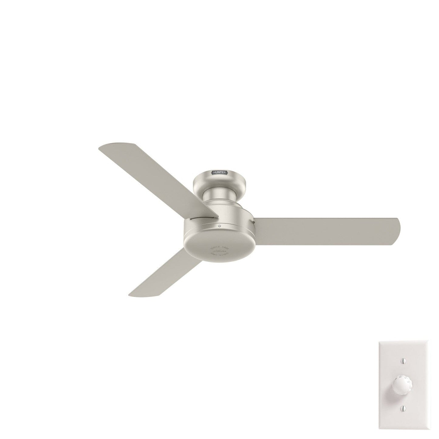 Presto Low Profile 44 inch Ceiling Fans Hunter Matte Nickel - Matte Nickel 