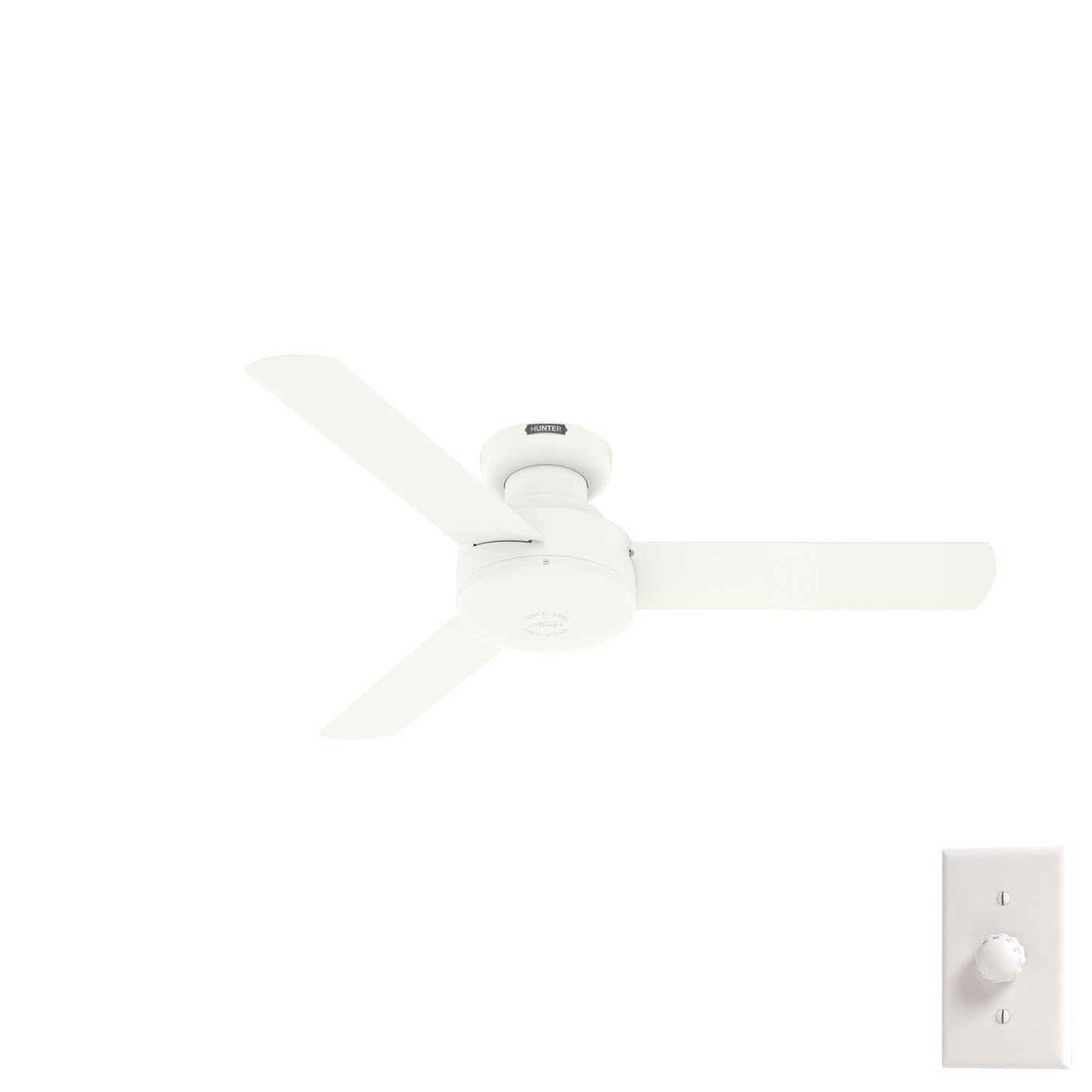 Presto Low Profile 44 inch Ceiling Fans Hunter Matte White - Matte White 