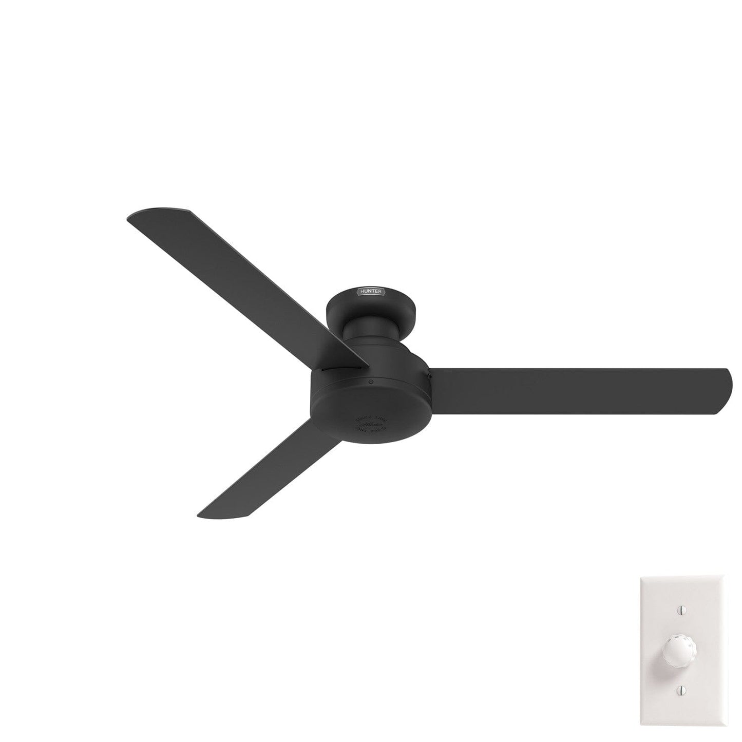 Presto Low Profile 52 inch Ceiling Fans Hunter Matte Black - Matte Black 