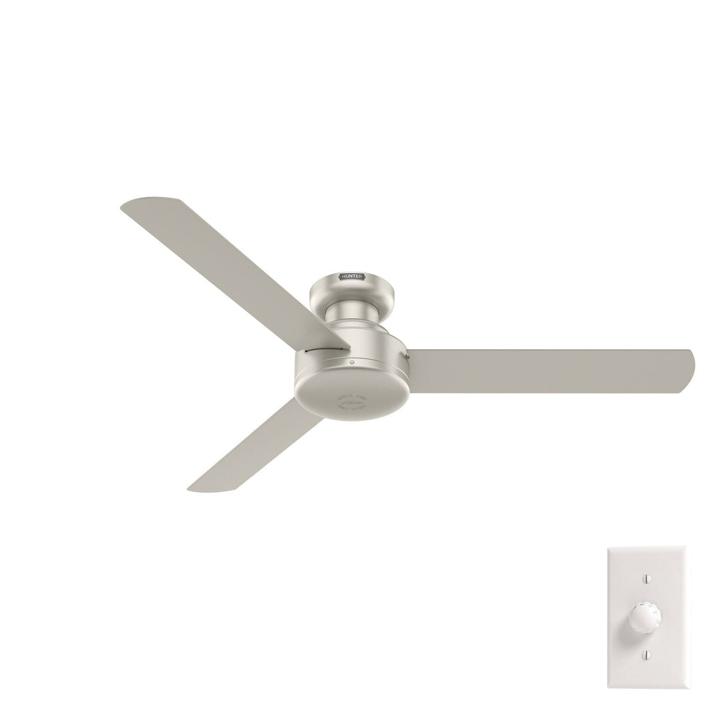 Presto Low Profile 52 inch Ceiling Fans Hunter Matte Nickel - Matte Nickel 