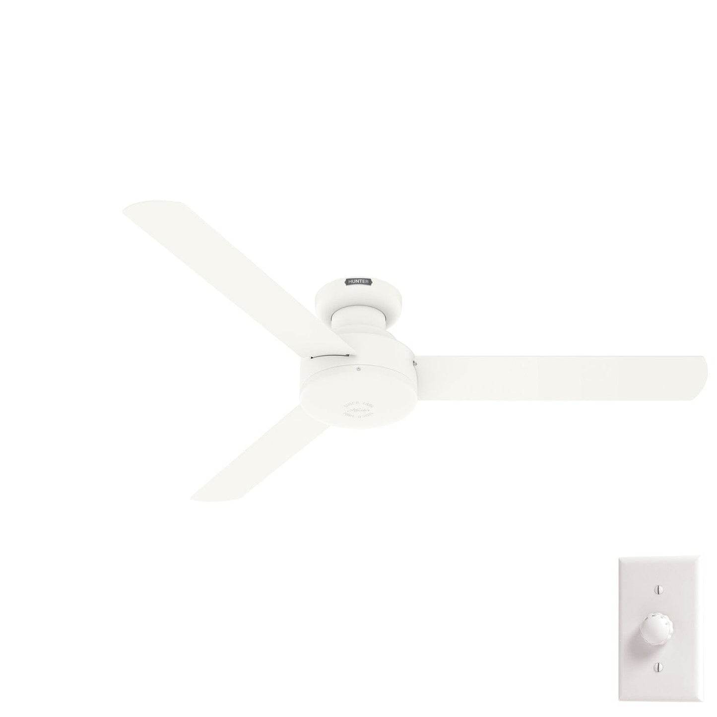 Presto Low Profile 52 inch Ceiling Fans Hunter Matte White - Matte White 