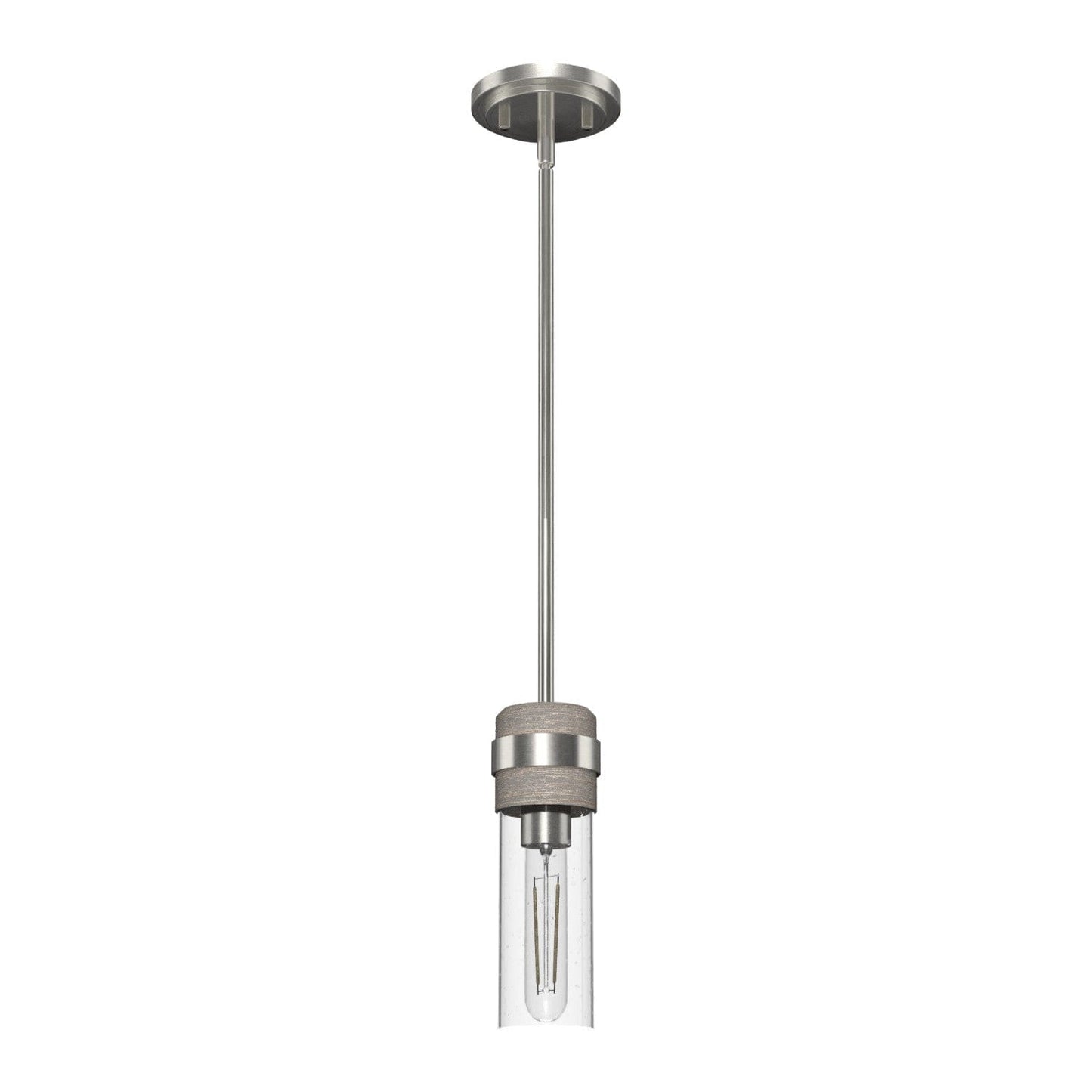 River Mill Mini Pendant Lighting Hunter Brushed Nickel - Gray Wood 