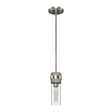 River Mill Mini Pendant Lighting Hunter Brushed Nickel - Gray Wood 