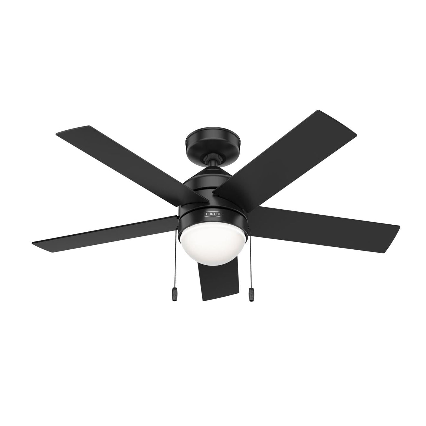 Rogers with LED Light 44 Inch Ceiling Fans Hunter Matte Black - Matte Black 