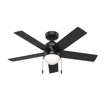 Rogers with LED Light 44 Inch Ceiling Fans Hunter Matte Black - Matte Black 