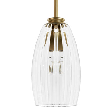 Rossmoor 1 Light Mini Pendant Lighting Hunter Luxe Gold - Clear 