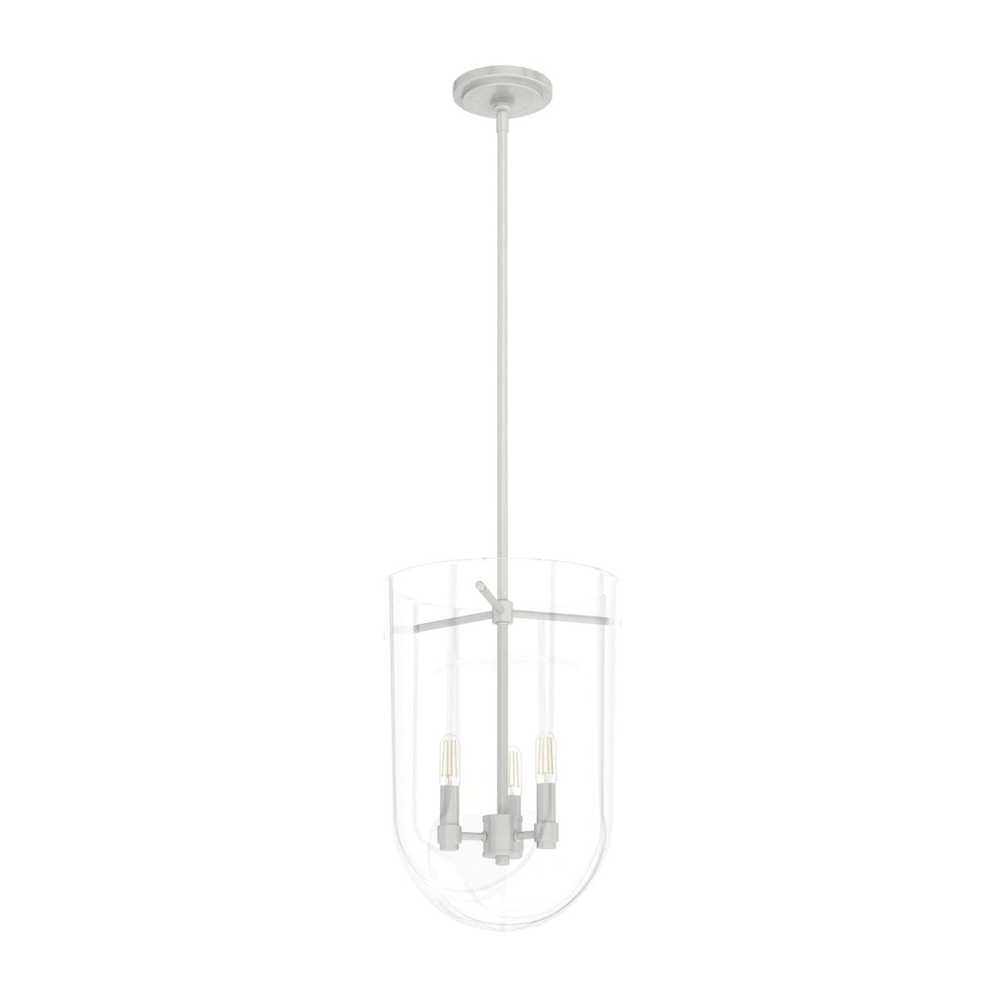 Sacha 3 Light Cloche Pendant Lighting Hunter Brushed Nickel - Clear 