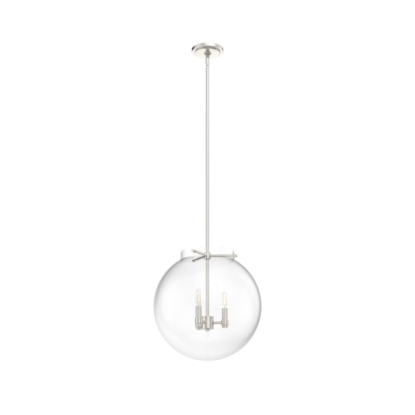 Sacha 3 Light Globe Pendant Lighting Hunter Brushed Nickel - Clear 