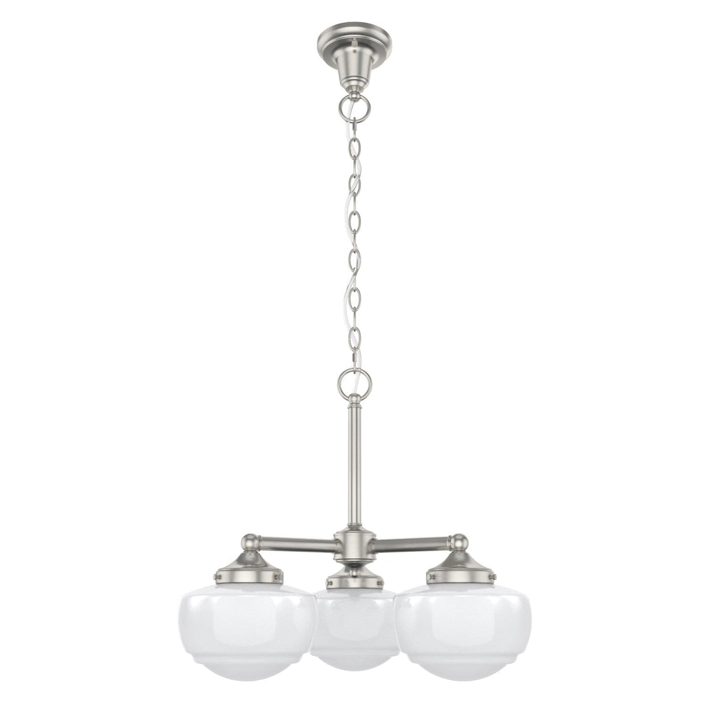 Saddle Creek 3 Light Convertible Chandelier Lighting Hunter Brushed Nickel - Cased White 